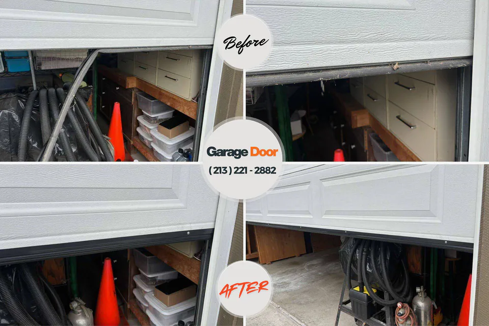 Before and after: garage door repair Fort Myers, FL
